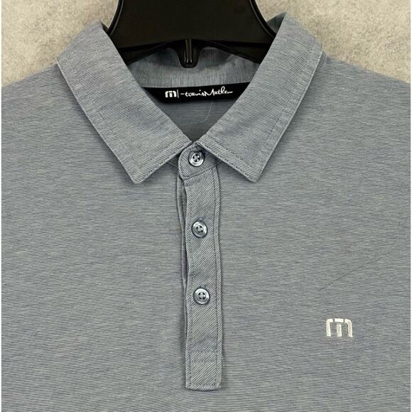 Travis Mathew Polo Shirt Mens Large Blue Golf Performance Pullover Short Sleeve - Picture 6 of 9